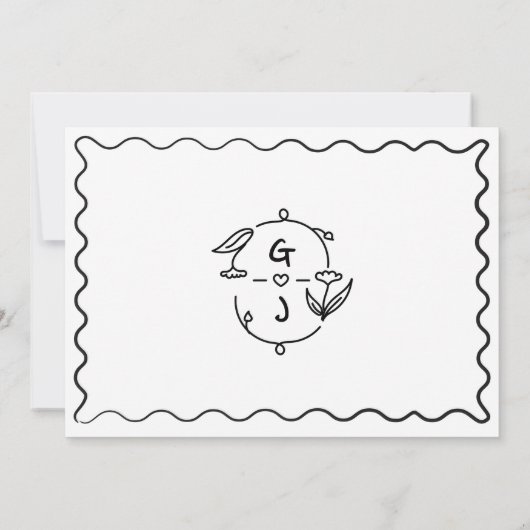 手描きの落書き 手書きカレンダー ウェディング セーブザデート (裏面)