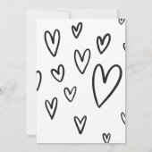 手描きの落書き 黒白 新郎新婦 セーブザデート (裏面)