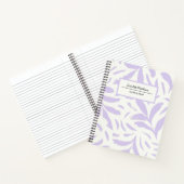 手描きの葉のパステルパープルシームレスパターン ノートブック (内部)