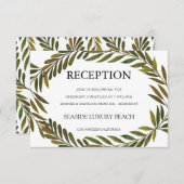 手描きの葉の受付カード 招待状 (正面/裏面)