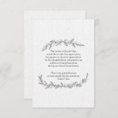 手描きの葉の死別のサンキューカード サンキューカード (正面/裏面)