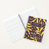 手描きの葉の黄色のシームレスパターン ノートブック (内部)