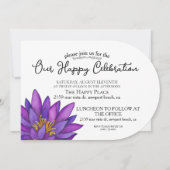 手描きの蓮の花 招待状 (正面)