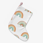 手描きの虹：パステルシームレスパターン。 スモールクリスマスストッキング (正面 (吊り時))