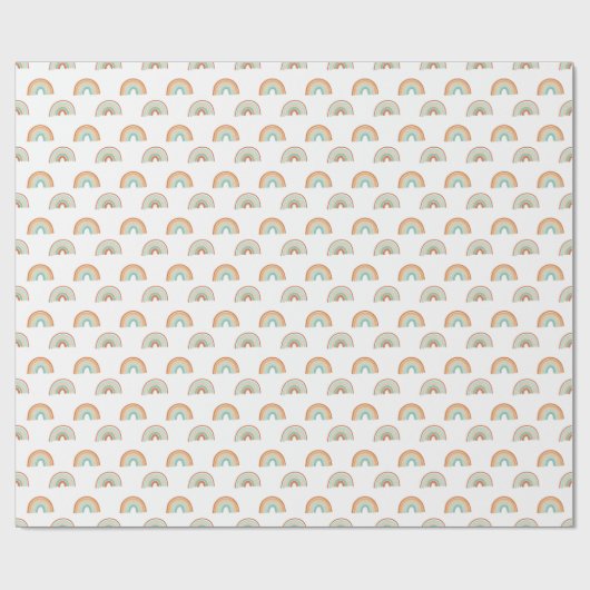 手描きの虹:パステルシームレスパターン。 ラッピングペーパー (フラット)