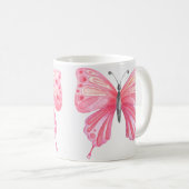 手描きの蝶のプリント コーヒーマグカップ (正面右)