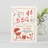 手描きの裏庭 I do BBQ 記念日パーティー 招待状 (スタンド正面)