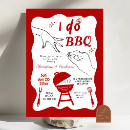 手描きの裏庭 I do BBQ 記念日パーティー 招待状