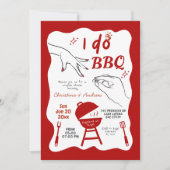 手描きの裏庭 I do BBQ 記念日パーティー 招待状 (正面)