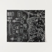 手描きの複雑な猫 タペストリー (正面(横))