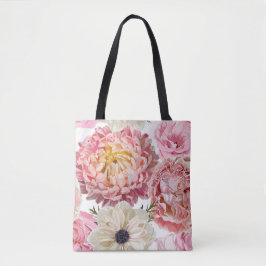 手描きの詳細な庭の花 トートバッグ