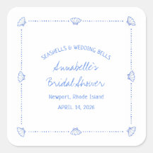 手描きの貝殻とウェディングベル ブライダルシャワー