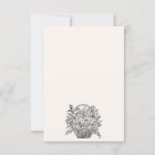 手描きの貝殻 ドゥードル 花のバスケット サンキューカード (裏面)