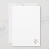 手描きの赤いウィスキカルな結婚式 招待状 (裏面)