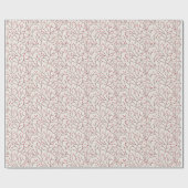 手描きの赤いウィンターベリーの枝 ラッピングペーパー (フラット)