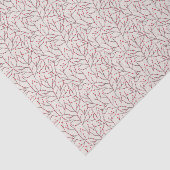 手描きの赤いウィンターベリーの枝 薄葉紙 (詳細)