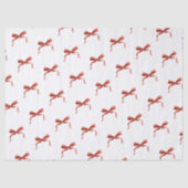 手描きの赤いリボンの飾り 薄葉紙 (正面)