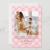 手描きの赤いリボンフレーム チェック柄の写真 シーズンカード (裏面)