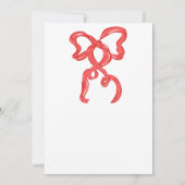 手描きの赤いリボン　クリスマス・パーティ 招待状 (裏面)