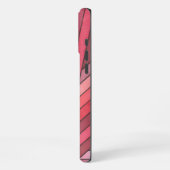 手描きの赤い幾何学ストライプデザイン iPhoneケース (左側面)