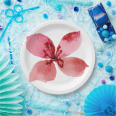 手描きの赤い蘭 ペーパープレート (パーティー)