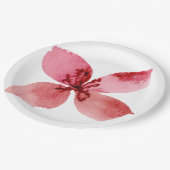 手描きの赤い蘭 ペーパープレート (アングル)