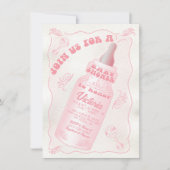 手描きの赤ちゃんの哺乳瓶 ベビーシャワー 招待状 (正面)