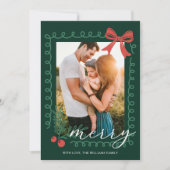 手描きの赤と緑の楽しい シーズンカード (正面)