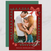 手描きの赤と緑の楽しい シーズンカード