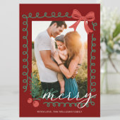 手描きの赤と緑の楽しい シーズンカード