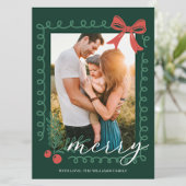 手描きの赤と緑の楽しい シーズンカード