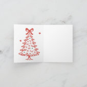 手描きの赤と緑の蝶結びフレーム クリスマス (内部)