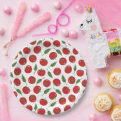 手描きの赤トマトパターン ペーパープレート (パーティー)