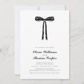 手描きの遊び心あふれるユニークなリボン ウェディング 招待状 (正面)
