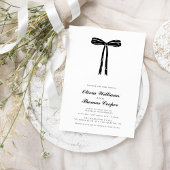 手描きの遊び心あふれるユニークなリボン ウェディング 招待状