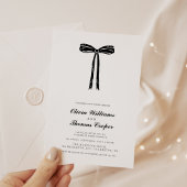 手描きの遊び心あふれるユニークなリボン ウェディング 招待状