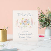 手描きの遊び心あふれるリハーサルディナーウェルカムサイン アクリルサイン (ウェディング)