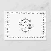 手描きの遊び心あふれる手書きの結婚式の詳細 エンクロージャーカード (裏面)