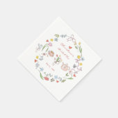 手描きの遊び心あふれる紅茶 ブライダルシャワー スタンダードカクテルナプキン (角)