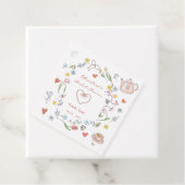 手描きの遊び心あふれる紅茶 ブライダルシャワー フェイバータグ (インサイチュ)