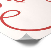 手描きの遊び心あふれる赤い結婚前お祝いパーティー ポスター (角)