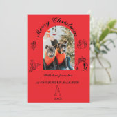 手描きの遊び心あるフラットホリデーカード シーズンカード (スタンド正面)