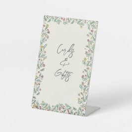 手描きの野の花のカードとギフト ベビーシャワー  台座サイン