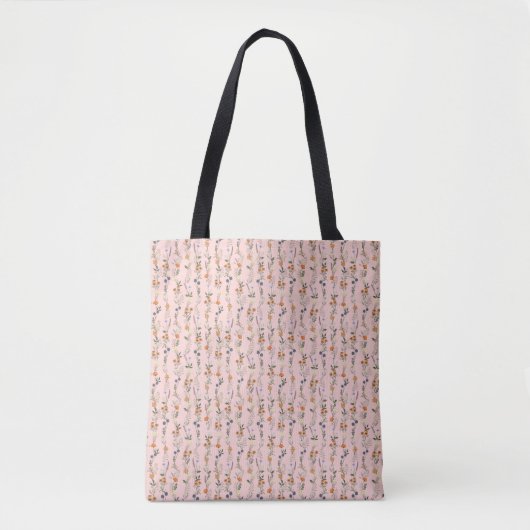 手描きの野の花 トートバッグ (正面)