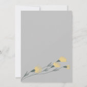 手描きの野生の花 ボタニカルグレー ウェディング 招待状 (裏面)