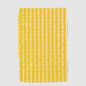 手描きの金ゴールドのムギパターン ゴルフタオル (正面)