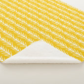 手描きの金ゴールドのムギパターン シェルパブランケット (3/4)