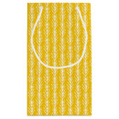 手描きの金ゴールドのムギパターン スモールペーパーバッグ (裏面)