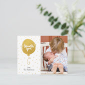 手描きの金気球は写真感謝していしています サンキューカード (スタンド正面)