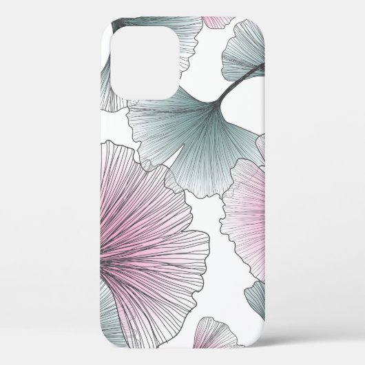 手描きの銀杏ビロバ背景シームレスパッテ Case-Mate iPhoneケース (裏面)